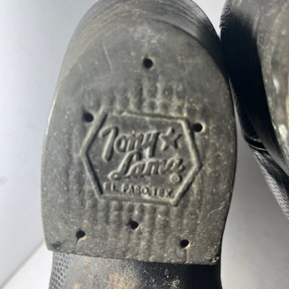 Women's Tony Llama Exotic Lizard Leather Black Cowboy Boots Sz 9.5D - Picture 2 of 11